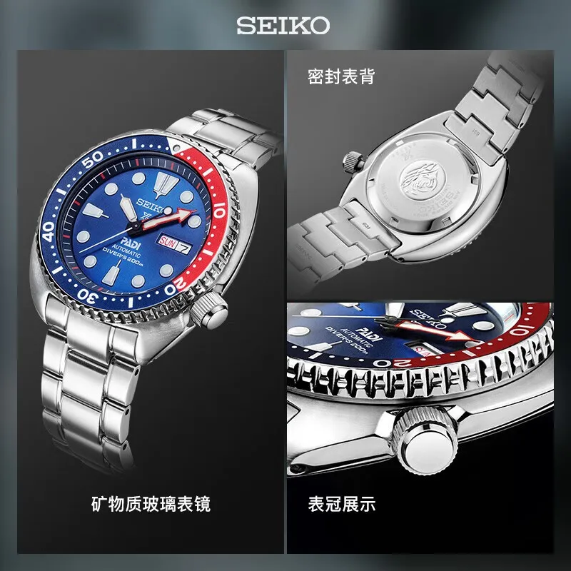 Original SEIKO Prospex Men Watch Automatic Mechanical Diver\'s 20Bar Waterproof Luminous Stainless Steel sports Watchs Japan