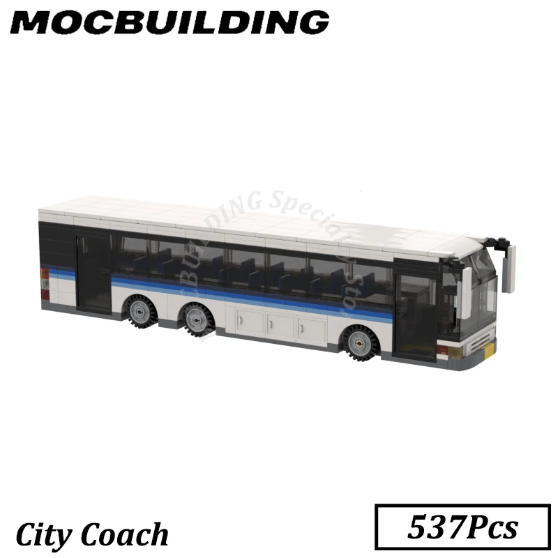 City Bus Town Vehicle School Bus Stop City Building Display MOC Building Blocks Brick Toys Construction Gift Christmas Present