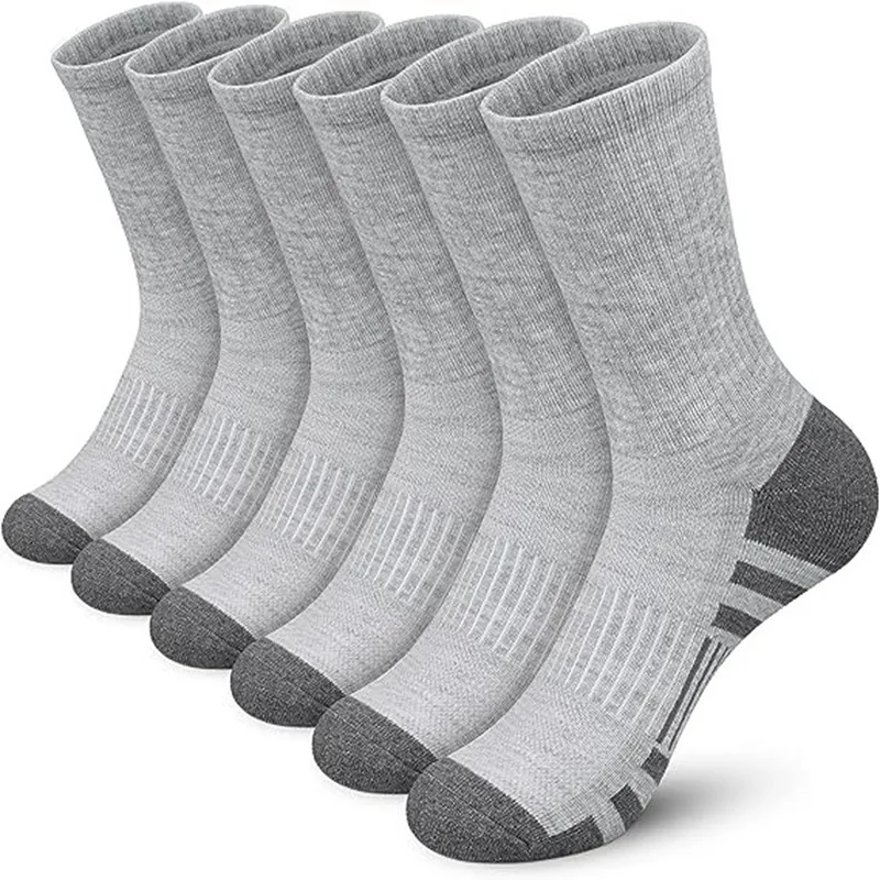 

6 Pairs of High-Quality Men's Outdoor Cycling Running Socks Comfortable and Soft All Season Oversized Men's Sports Socks Set