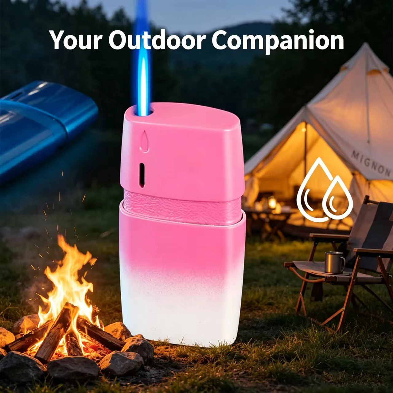 Premium and personalized small rocker arm blue flame inflatable windproof gradient INS internet famous lighter smoking accessori