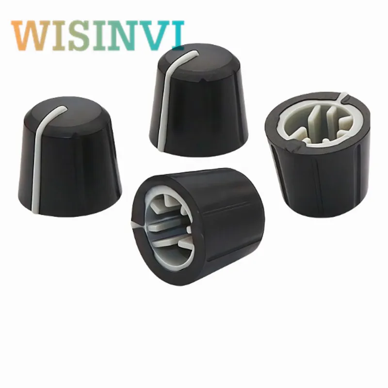 10pcs 15.5X14.5MM plastic knob D-type potentiometer rotating switch cap power amplifier volume knob half shaft 270 degrees