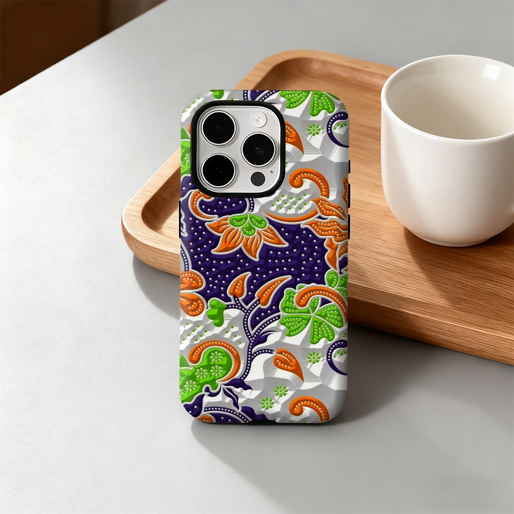 Bohemian Floral Fusion Phone Case for iPhone 17 16 15 14 13 12 11 Pro Max Air Plus Luxury Double-layer Back Cover