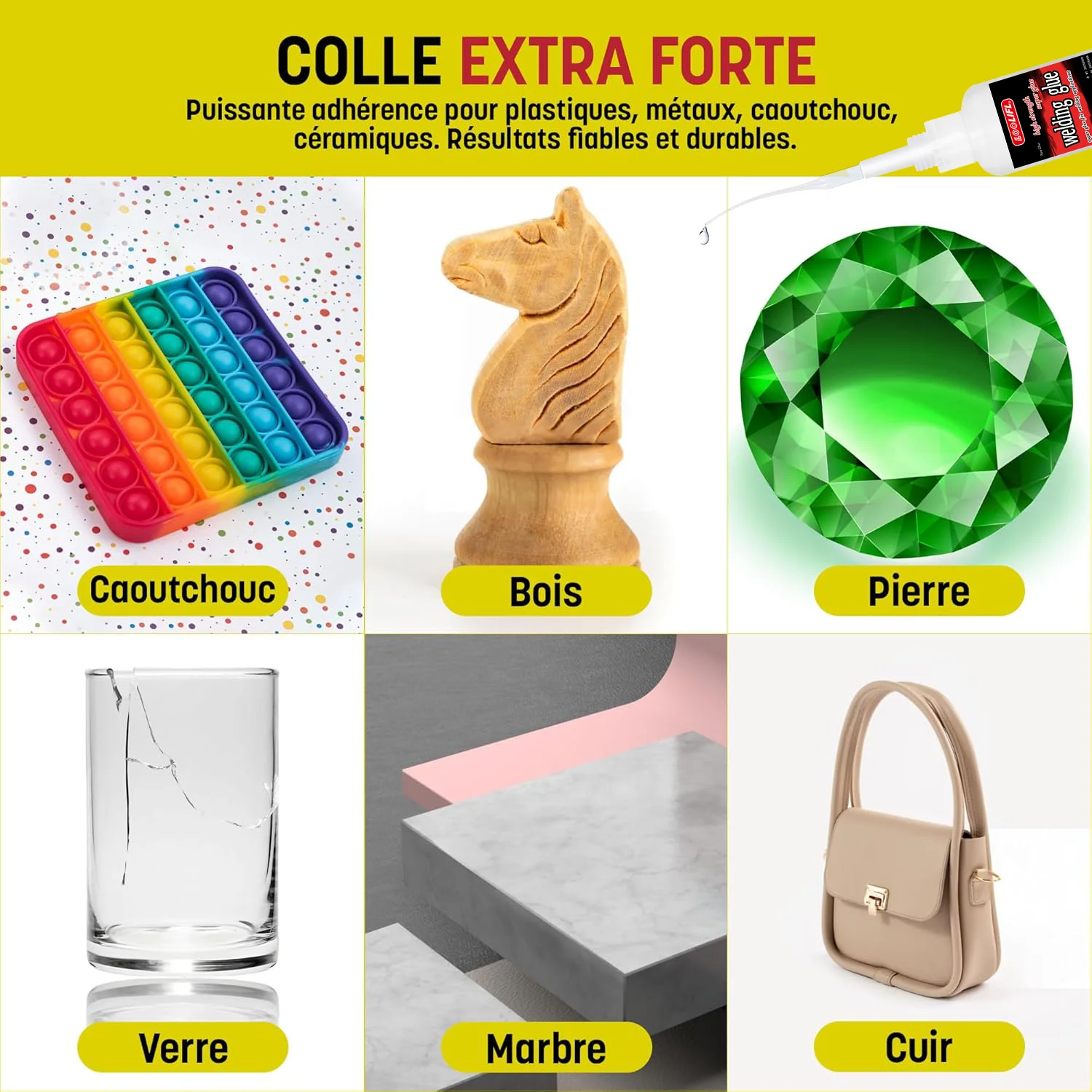 غراء لحام زيتي عالي القوة - غراء فائق القوة - غراء فوري - غراء متعدد الاستخدامات - لإصلاح وتصليح المعادن - مناسب للمعادن والراتنج والسيراميك والزجاج والخشب والبلاستيك #3