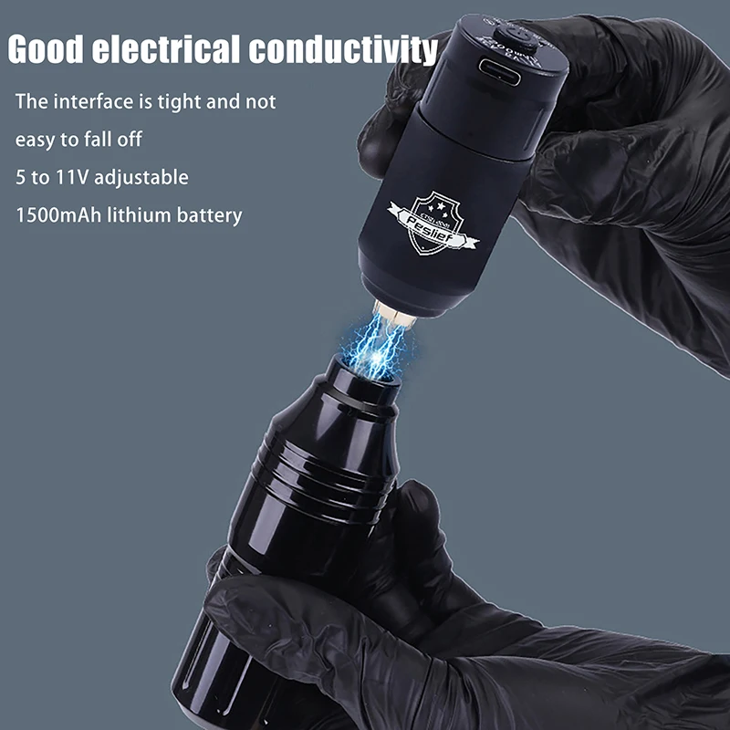 

Универсальный беспроводной набор для татуировки, мини-поворотная ручка со встроенным аккумулятором и адаптером, готовый к использованию из коробки