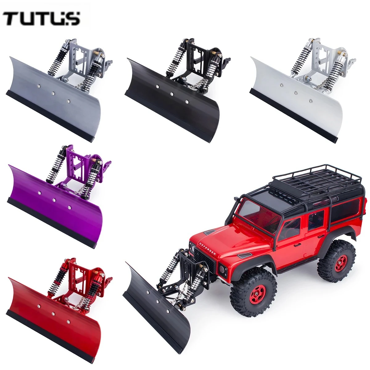 Verstellbare Aluminiumlegierung Schnee- und Sandschaufel für 1/18 1/24 RC Crawler - Passend für TRX4M & SCX24, Metall-Upgrade-Schaufelzubehör