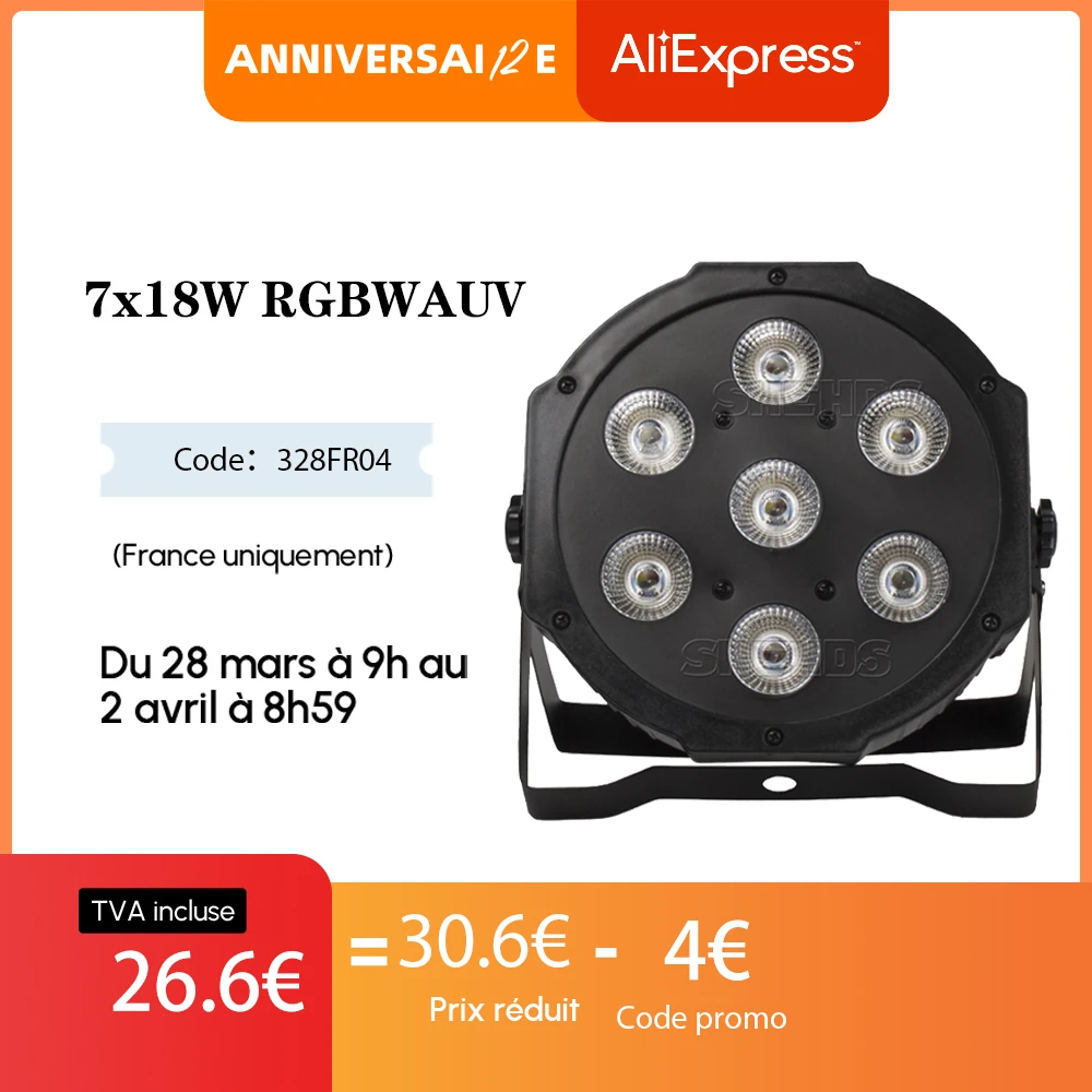 shehds 7x1 2w 18w rgbwa mais uv led plana par luz plug movel ultra silencioso ventilador festa de aniversario da familia teatro casamento iluminacao de palco 01