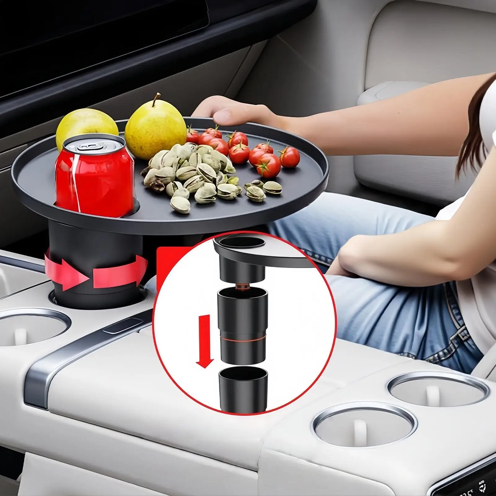 

Автомобильный подстаканник, регулируемый портативный расширяемый автомобильный подстаканник, расширитель с подносом для путешествий, длительного вождения, поездок на работу, автомобиль