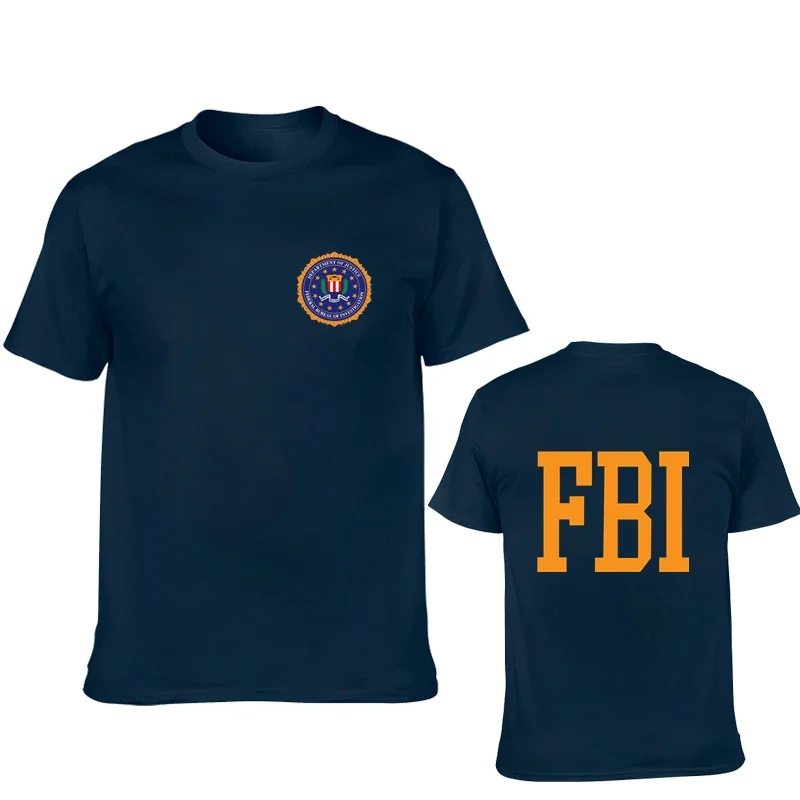 Federal Bureau of Investigation T-Shirt Men Cotton Short Sleeve Print FBI tShirt Harajuku Streetwear Women Tees Shirts