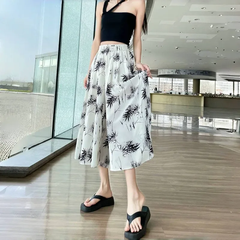 Elastic Waist Ice Silk White Women's Pants Summer Cropped Pant Autumn Classic Outfits Casual Original Xxl Cotton Female Trousers