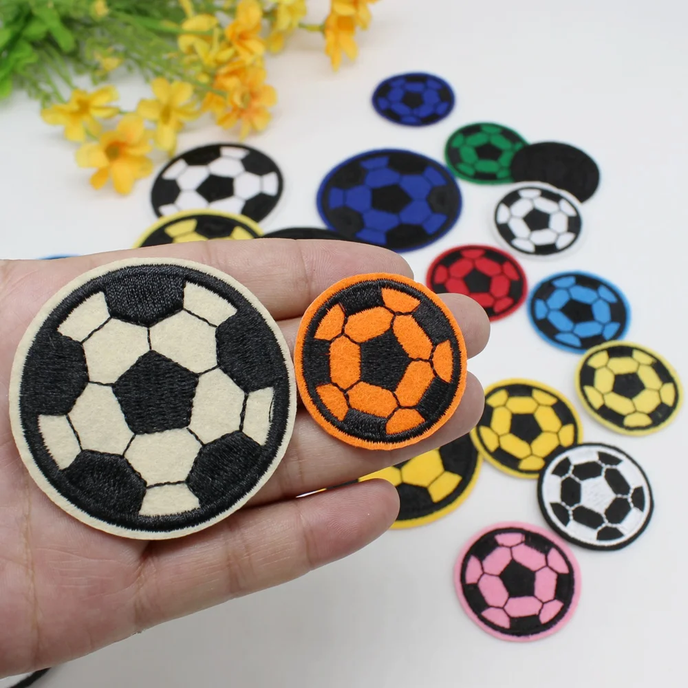 12pcs/l Random football Embroidered Patches for Sew on Iron on footbal decorative applique repair small holes patch for Children