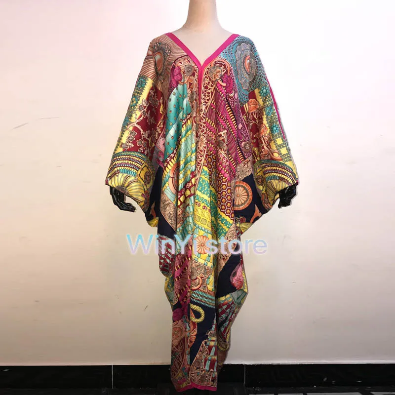 

Dashiki Dress Print Bohemia Hijab Loosevetidos Elegantes Muslim Abaya Bazin Robe Gown Broder Riche Sexy Lady Party maxi beach