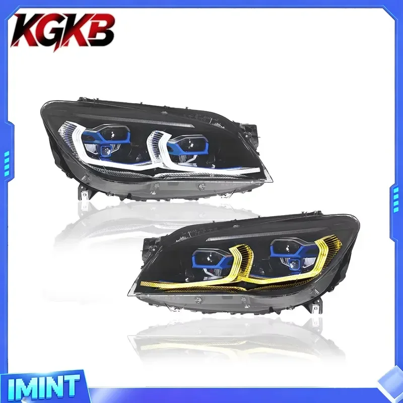 KGKB LED Headlight Assembly for 7 Series F01 F02 730i 740i 2009-2015 Upgrade G12 Dual Color DRL Projector Lens Plug and