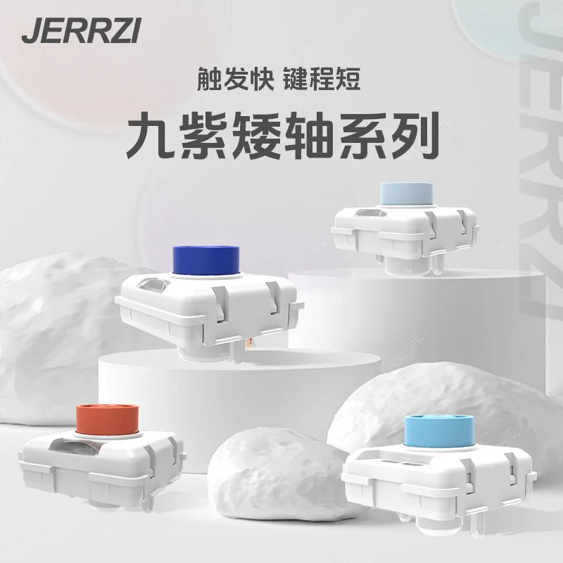 JERRZI Low Profile Switch For Ultra Thin Mechanical Keyboard 5pin Linear Tactile Clicky for Cherry TTC Mini Switch Base Keyboard