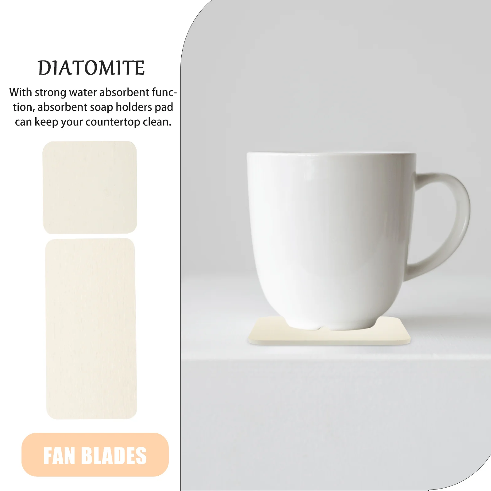 

4Pcs Wear-Resistant Diatomite Absorbent Mat Cup Drying Pad Kitchen Countertop Non-Slip Absorbent Drink Coaster Protector