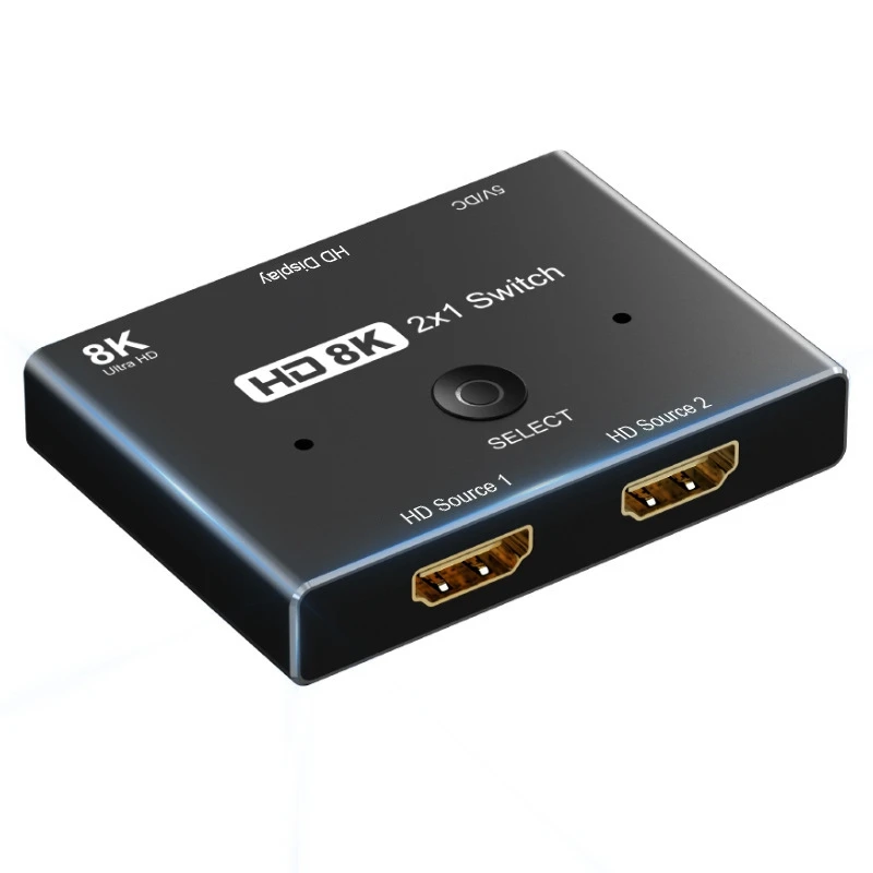 HOT-8K Switcher Hd2.1 Converter 2 In 1 Out Splitter Support Power Management Multi-Function Portable Distributor