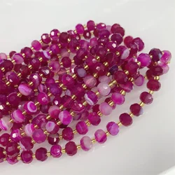 6x8m Natural Agate Tree Agat Rondelle Disc Beads Faceted Stone Beads Loose Spacer Beads for DIY Bracelet Necklace Jewelry Making