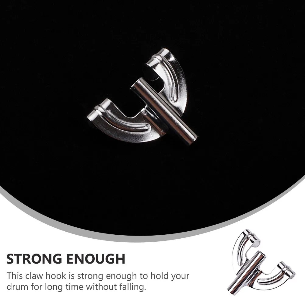

2 Pcs Drum Accessories Metal Replacement Hook Double Hooks Mount for Iron Bass Claw Percussion Baby