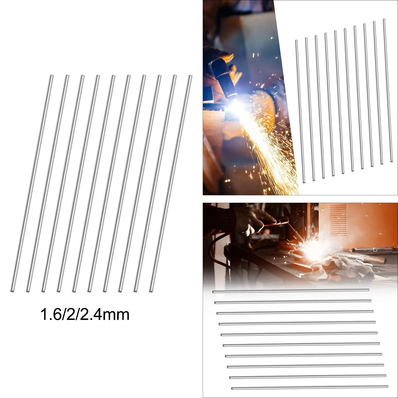 10Pcs Welding Rod Multipurpose Easy Melt Silver Flux Cored Welding Wire for PVC Pipes Iron Metal Welding Radiators Refrigerators