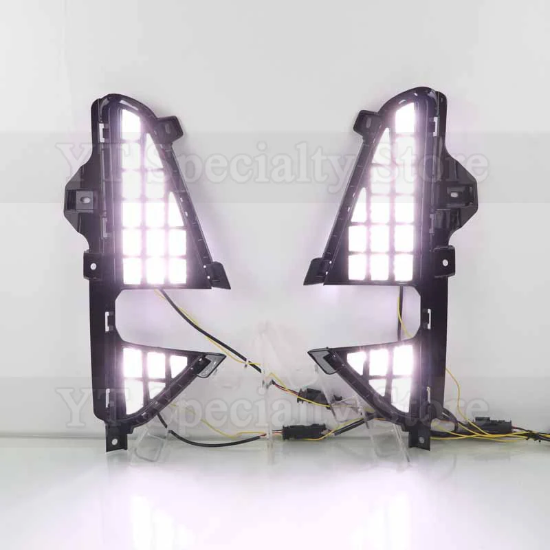 Kamshing 1 زوج Led النهار تشغيل ضوء ل BYD Denza D9 Foglight DRL ضوء النهار القيادة الضباب مصباح بدوره مصباح إشارة
