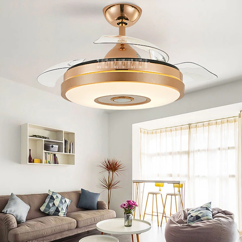 HJ-X2021-Luz Led de techo con música, Control inalámbrico, Invisible, compatible con Bluetooth, 5 velocidades, 110V/220V