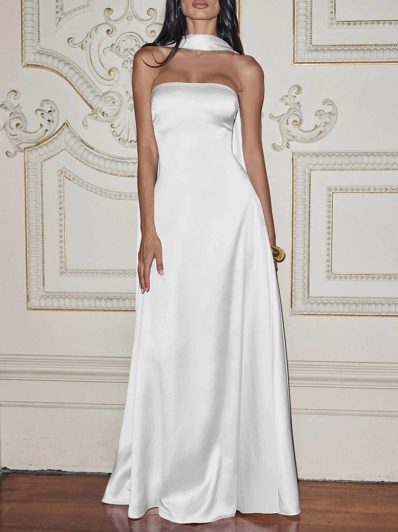 Dulzura-vestido largo holgado con cinta y cremallera para mujer, ropa elegante, Sexy, lisa, para fiesta, Club, graduación, verano