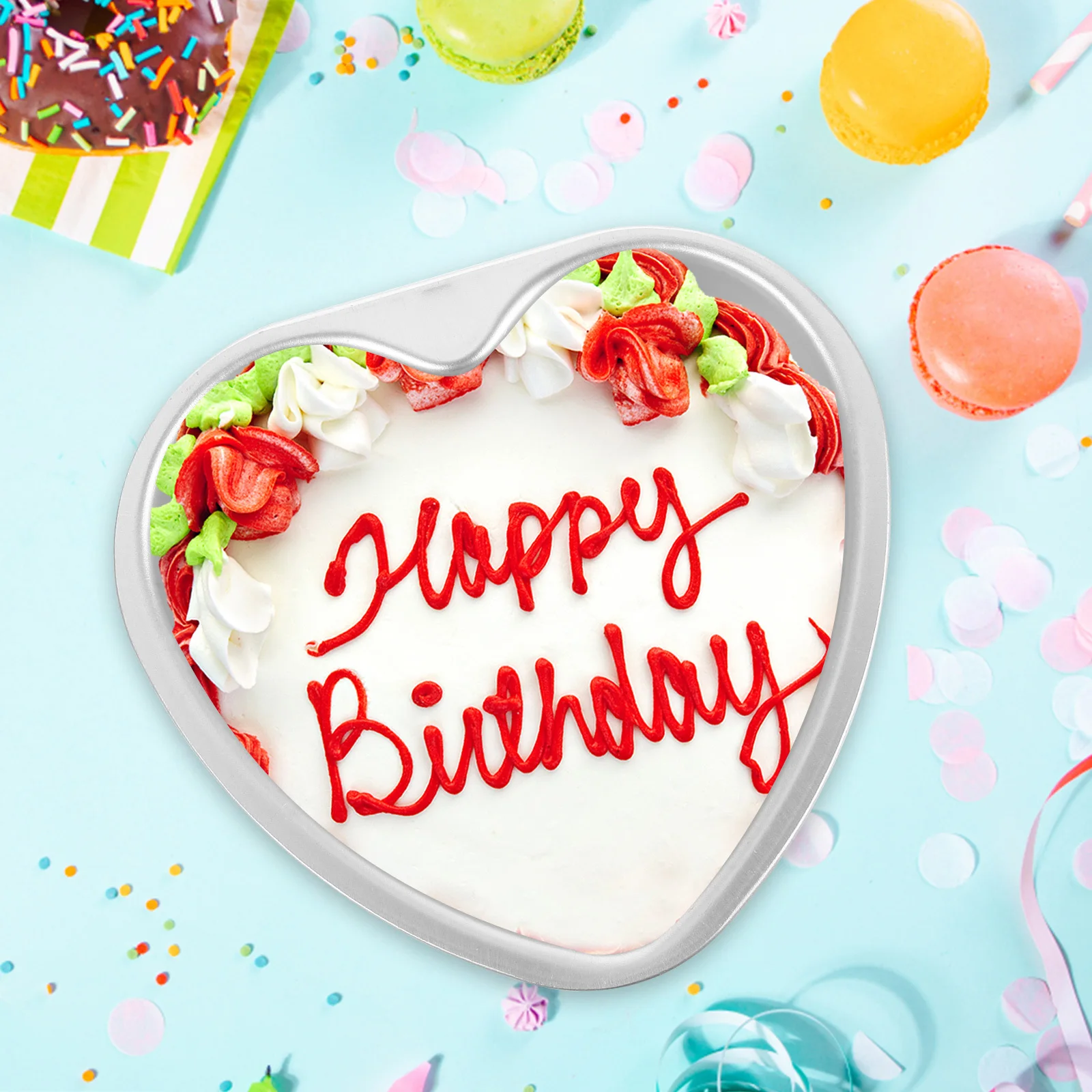 

2pcs Heart Shaped Cake Pans For Baking Premium Aluminum Alloy Detachable Bottom Mini Cheesecake Mold Muffin Pan Deep Baking Pans