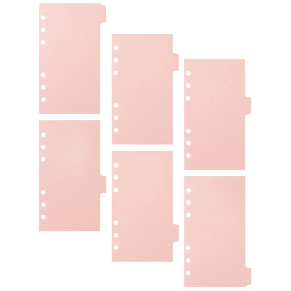 6 Sheets Tabs Slip Paper Page Dividers for Ring Binder with Partition Notebook Binders