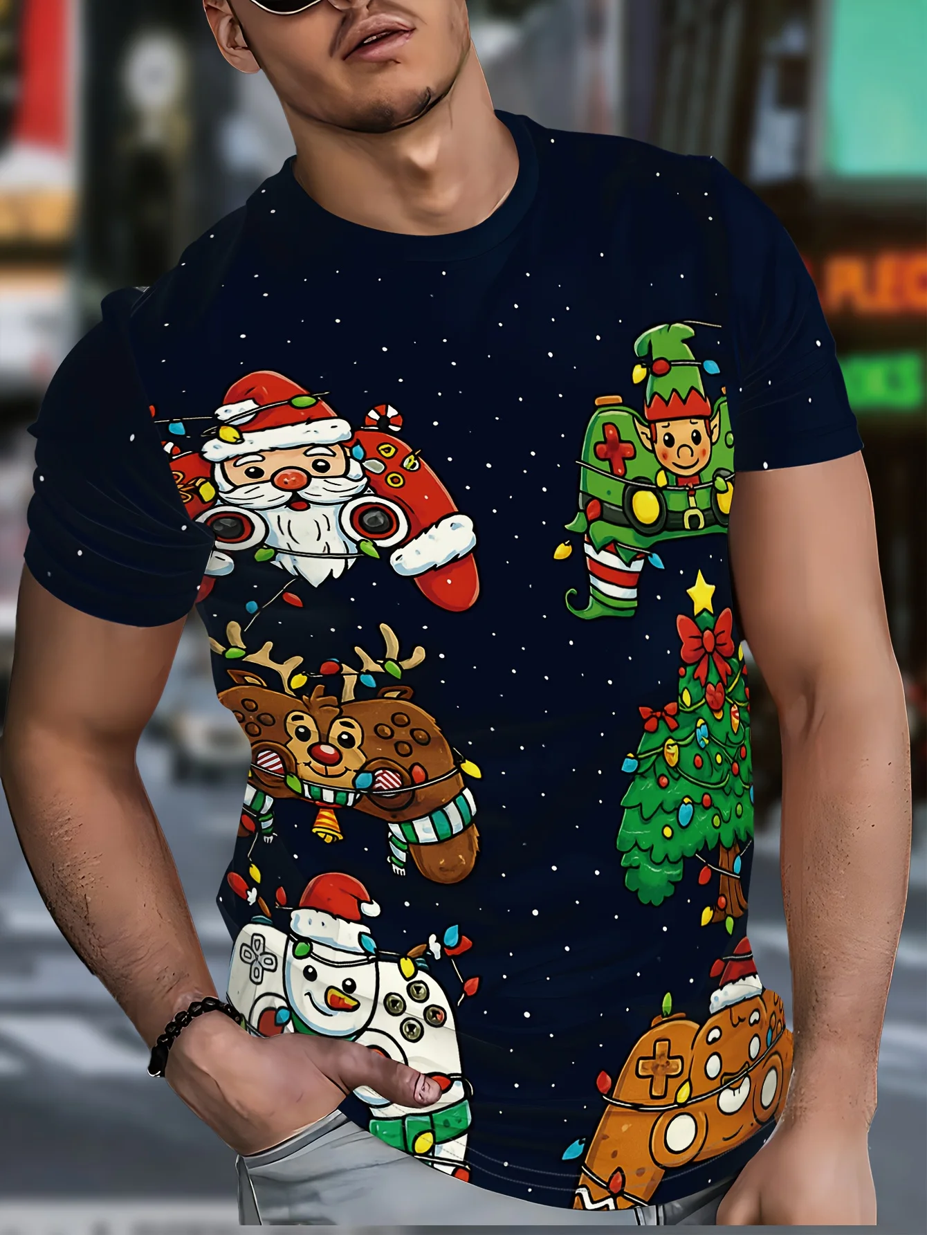 

Christmas Elements 3D Print Men's T-shirt Unisex Festival Essentials Best Gift Short Sleeve T Shirts X'mas New Year Men Clothing