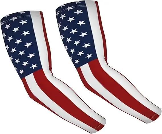 Flagnshow Four-sided elasticity Free Size UV Product USA America Flags Arm Sleeve