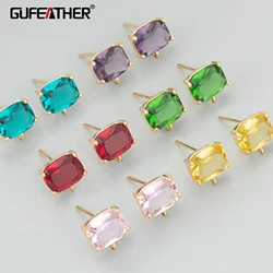 GUFEATHER,6pcs/lot,MF01,jewelry accessories,18k gold plated,copper,nickel free,glass,hand made,jewelry making,diy earrings