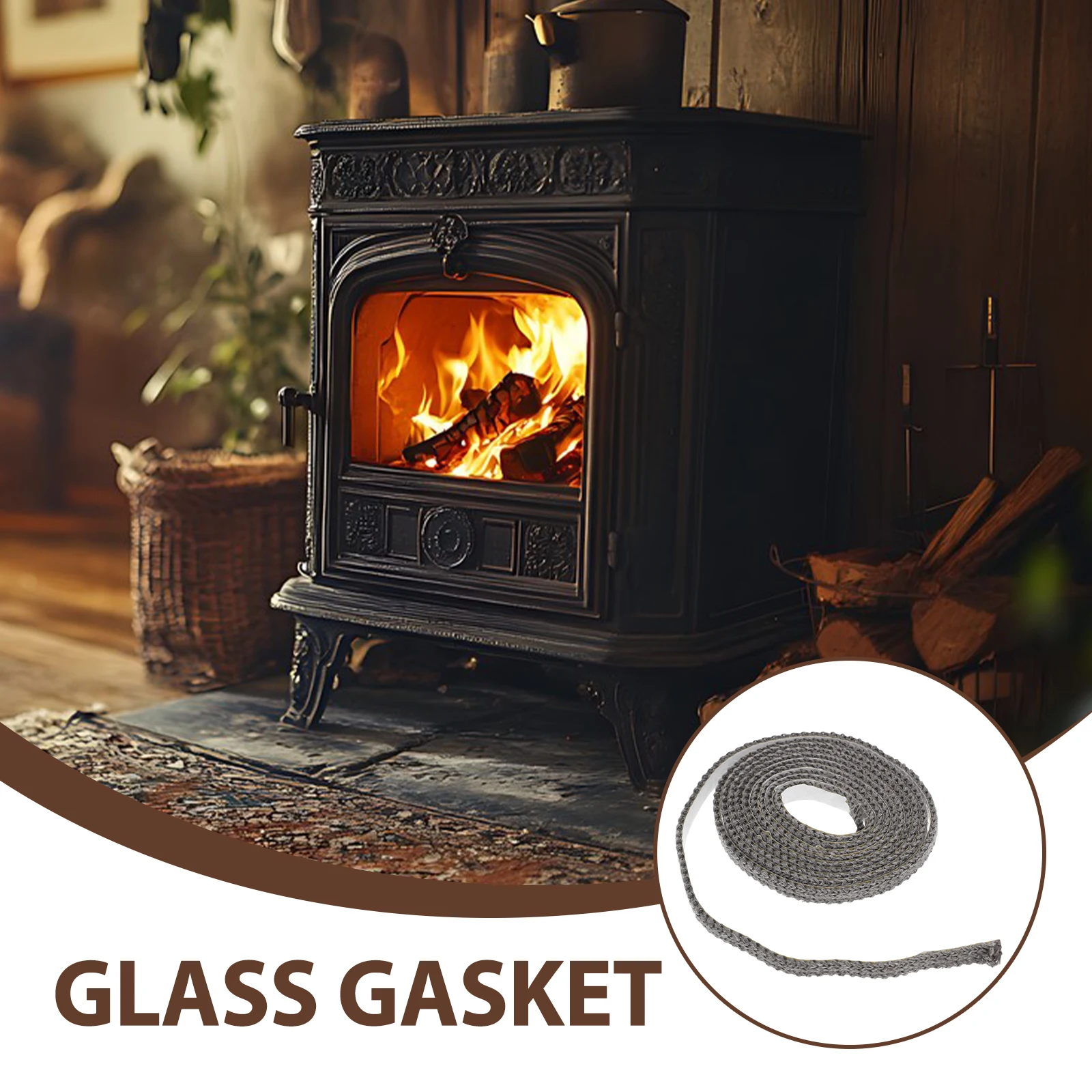 2 متر ذاتية اللصق موقد مسطح طوقا الشريط مقاومة للحرارة ختم لفرن الموقد الخشبي نافذة زجاج الباب استبدال موقد #6