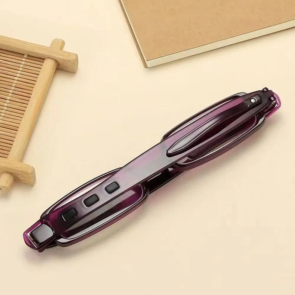 

+1.0~+4.0 Mini Pocket Pen Clip Readers Presbyopic Eyeglasses with Leather Case Anti Blue Light Folding Portable Reading Glasses