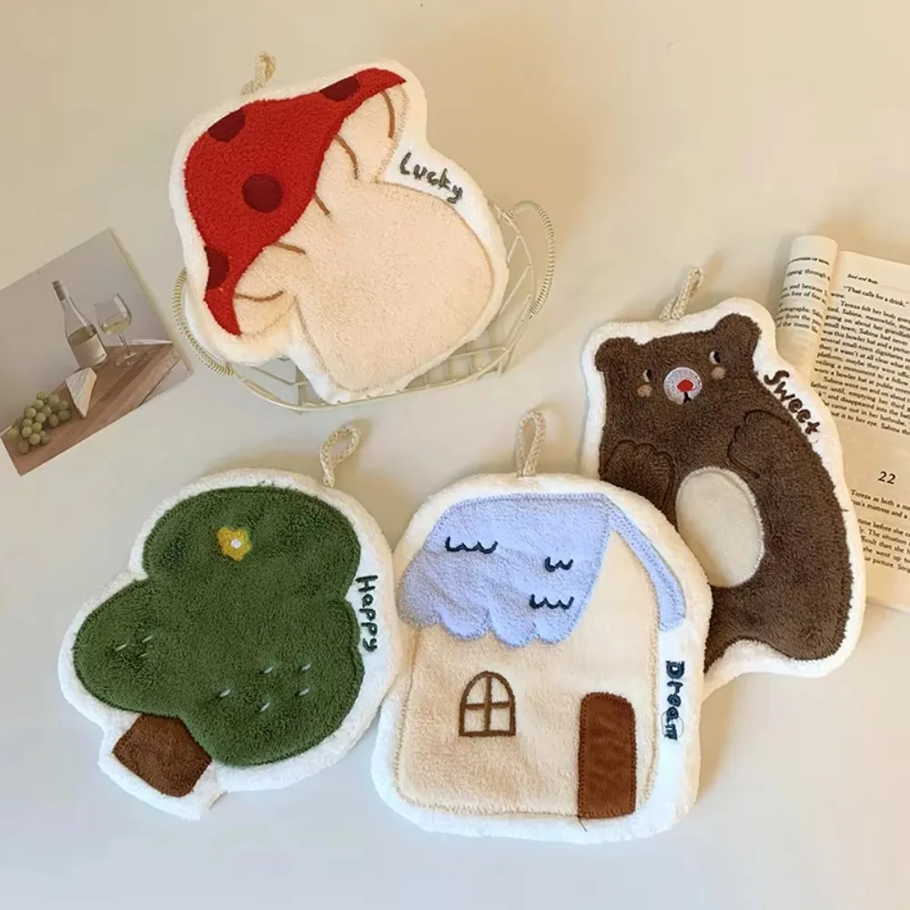 Kawai Hand Towel Absorbent Kitchen Towel Hand Cloth Bathroom Hand Cloth Cartoon Hand Towels Convenient Hanging Towel for Hand