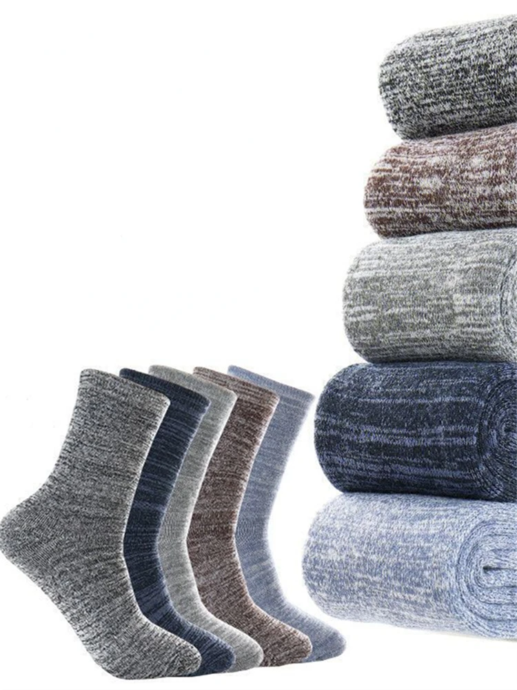 10 Pairs Men's Cotton Boat Socks New Style Black White Grey Business Men Stockings Soft Breathable Winter Thickening for Male