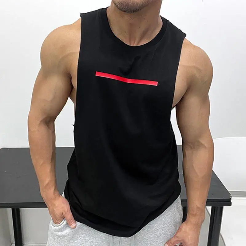 Summer New Trend Men's Pull-Over Crew Neck Vest Mesh Fitness Breathable Vest Blazer Men's Quick Drying Sweat Absorption T-Shirt