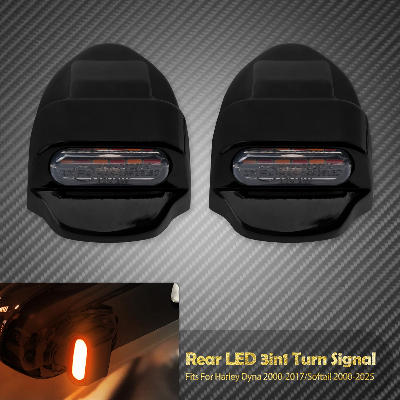 Motorfiets Achter LED Rem E Marke Licht 3 In 1 Richtingaanwijzers Running Lamp Voor Harley Dyna 2000-2017 Softail FL 00-2025