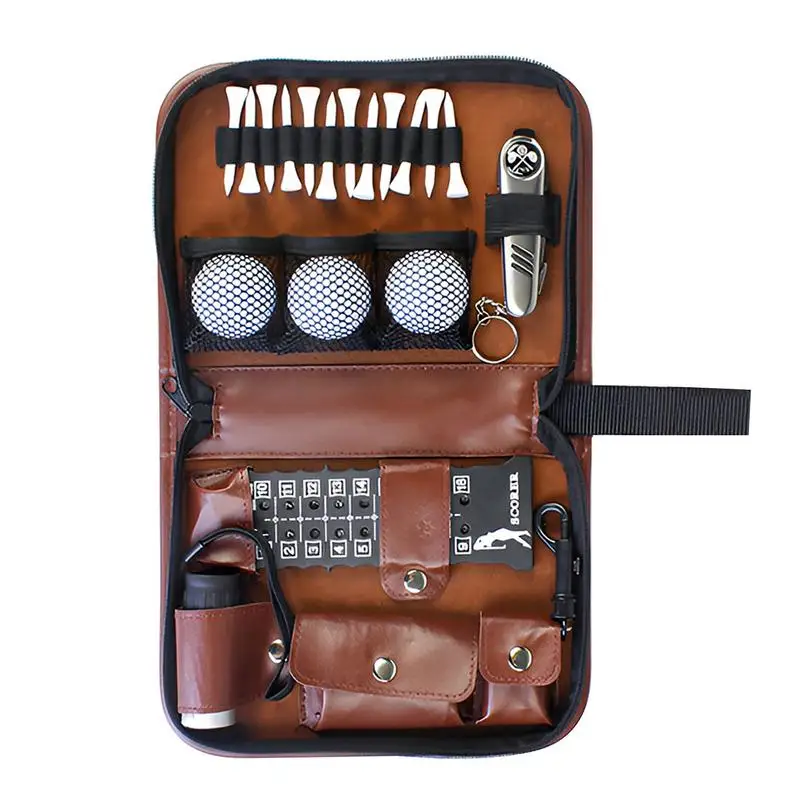 

Golf Accessories Set Golf Accessories+Storage Bag Golf Tool Bag Outdoor Portable Ball Bag Pu Leather Multifunctional Toolkit