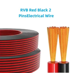 5M 10M RVB Red Black 2 Pins Electrical Wire 12 14 16 18 20 22 AWG PVC Insulated Bare Copper UL2468 Power Lines LED Cables