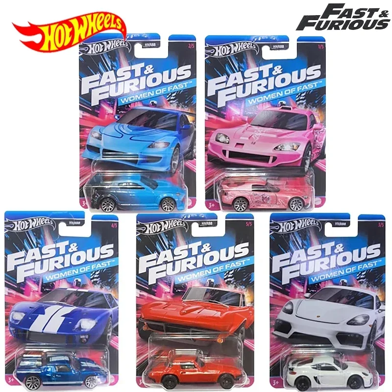 Genuine Hot Wheels Car Fast & Furious Toys for Boys 1/64 Diecast Mazda Rx-8 Corvette Stingray Porsche 718 Cayman GT4 Honda Ford