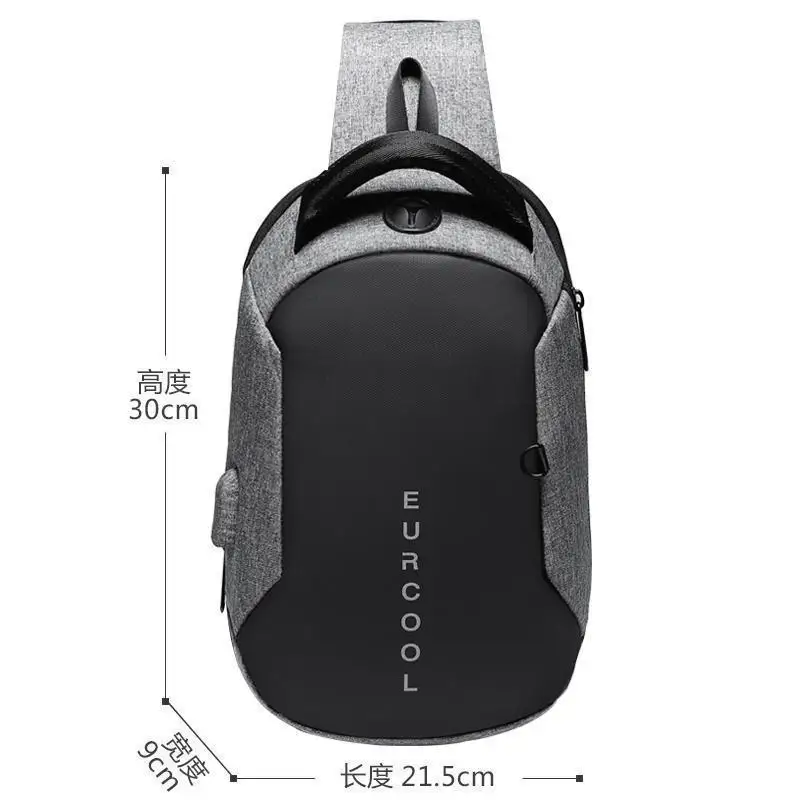 متعددة الوظائف Crossbody حقيبة صدر للرجال USB شحن ميناء السعاة حزمة مقاوم للماء حقائب كتف حبال للذكور Bolsas Masculina #6