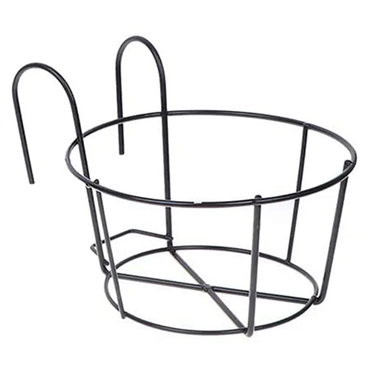 

12Pcs Hanging Railing Planters Pot Holders Plant Iron Racks Fence Metal Potted Stand Mounted Balcony Baskets Small-B61B