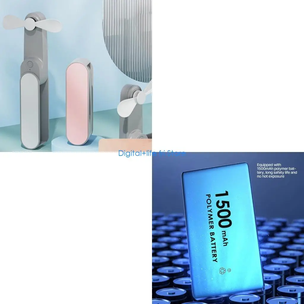 E06D USB Desk Fan Electric Table Desktop Fan Battery Operated Mini Fan Pocket Fan