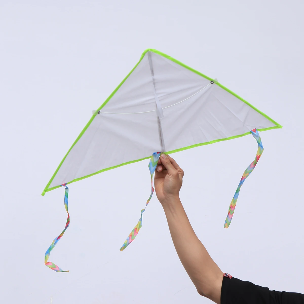 DIY Graffiti Schilderen Kite Flying Kite Outdoor Speelgoed voor Kinderen Kinderen (Lege Driehoek 75x75 cm/50 m Middenlijn Plaat)