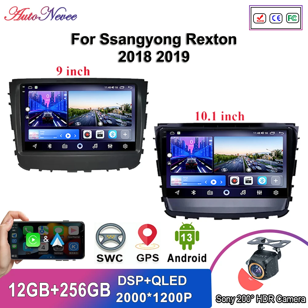 

Android13 For Ssangyong Rexton 2018 2019 Car Dvd Radio Stereo Multimedia Player GPS Navigation 5G wifi 7862 CPU HDR QLED No 2din