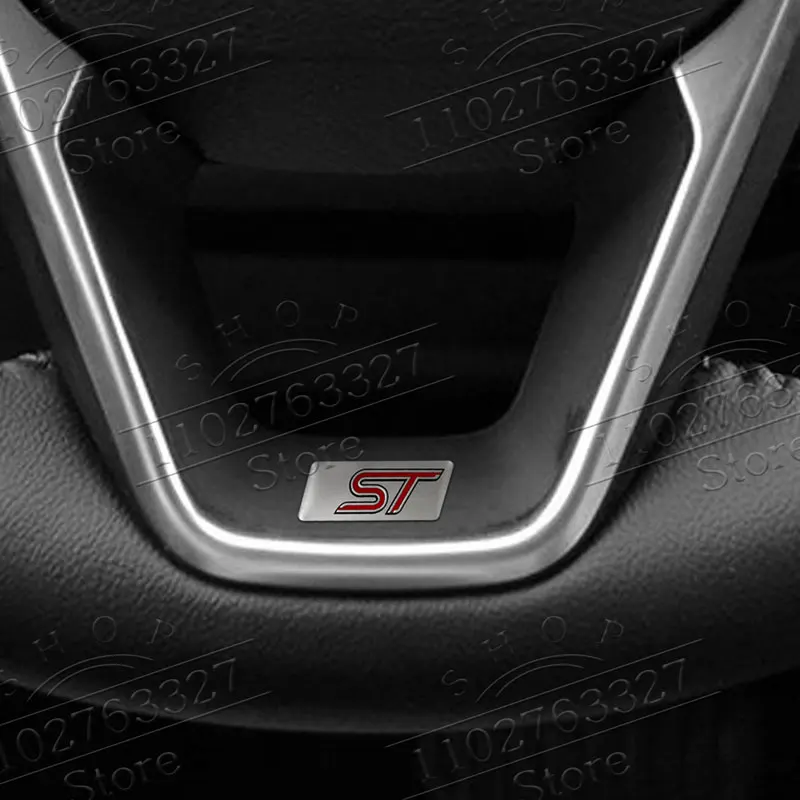 Car RS/ST Emblem Small Sticker Interior Steering Wheel Dashboard Central Decor Decal For Ford Focus MK3 MK5 Fiesta Mondeo Kuga