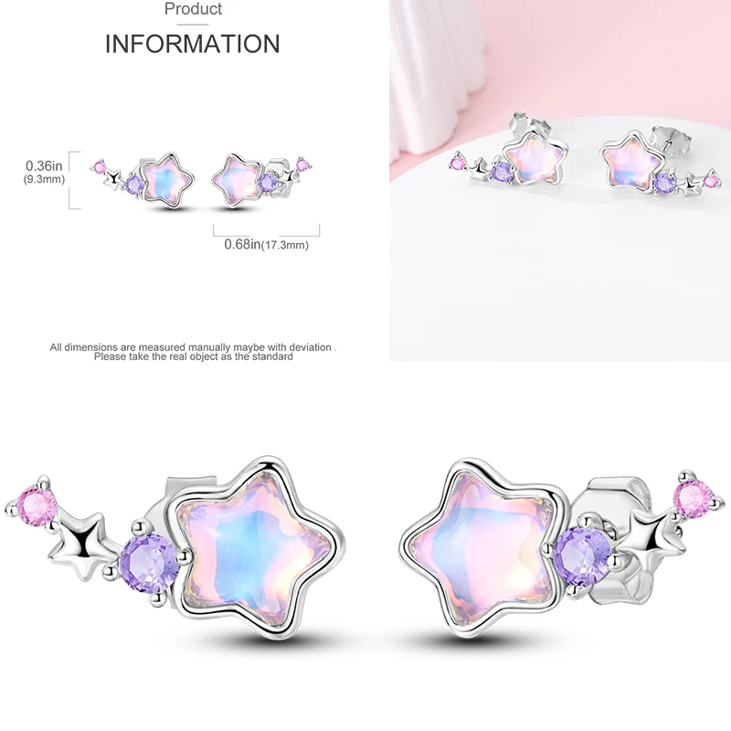 925 Sterling Silber Ohrstecker Kirsche Delfin Avocado Schmetterling Biene Blume Feder Bunter Schmuck Geschenk für Frauen Mädchen – Detail 20