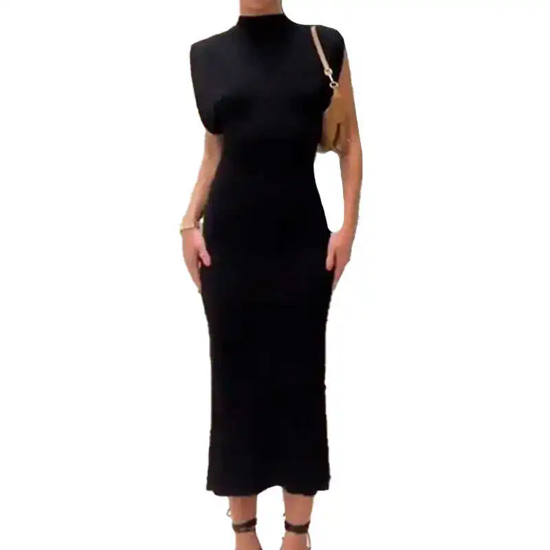 Ele Sexy Faion Hoge Taille Svel Split Lange Dr Dames Slim Fit Dr Polyester Lente Zomer Herfst Winter