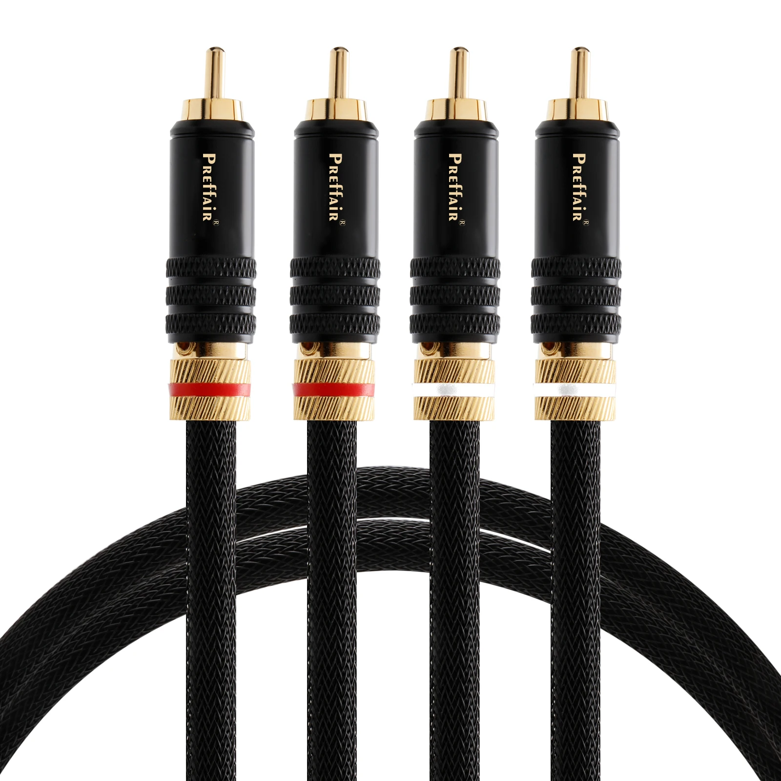 X401 2PCS/Pair Hifi Audio 5N OFC RCA Audio Interconnct Cable RCA to RCA Extension Wires With Gold Plated RCA Connector Plug