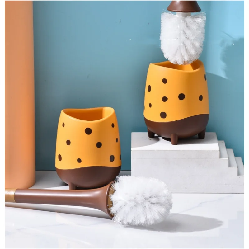 1set,Toilet brush,Cute Giraffe Toilet Brush with Soft PP Bristles,Non Dead Corner Soft Bristled Household Toilet Brush,for Bathr