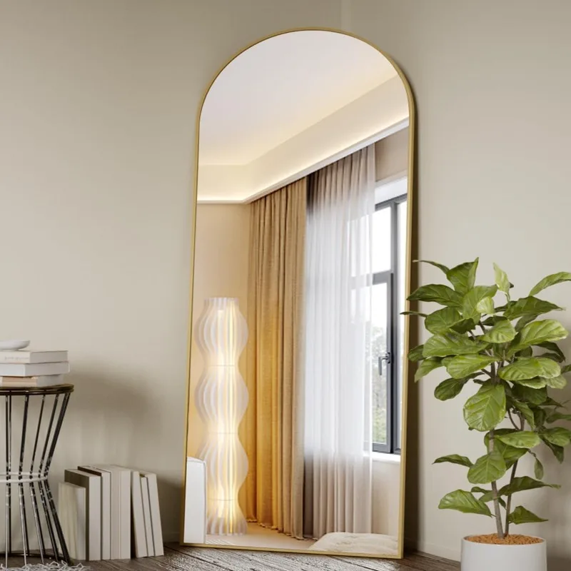

Koonmi Arched Full Length Mirror, 71"x26" Full Body Floor Mirror Standing Hanging or Leaning Wall, Full Body Mirro, Gold